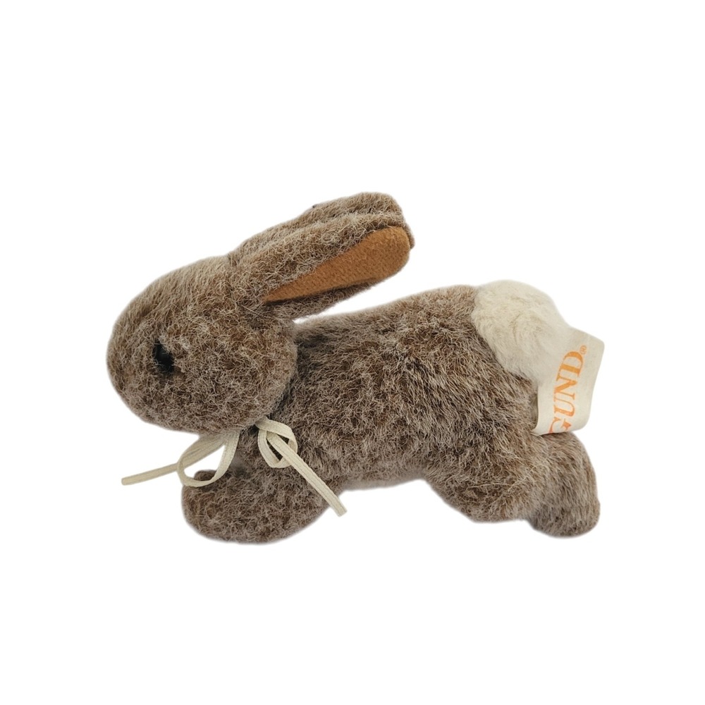 Vintage Gund Baby Bunny Rabbit Plush Stuffed Animal Toy 6" Realistic Brown